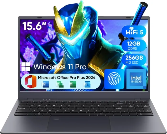 Coolby 15.6inch Windows 11 Laptop, 12GB RAM/256GB SSD, 1920x1080 IPS Display, Intel N95(Beats N5095) Quad Core Laptop Computer, Support Fingerprint, WiFi 5, BT - Image 2