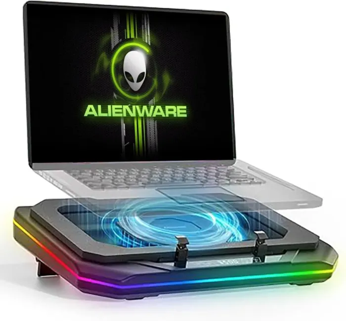 Cooling Pad for Dell Alienware m18 R2 R1 18 inch Gaming Laptop, It is a Well Deserved Heat Dissipation Monster,Cooler with Powerful Turbo Fan Can Fast Cooling,6 RGB Light Mode,Touch Start ﻿ - Image 2