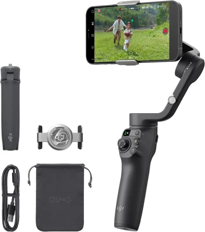 DJI Osmo Mobile 6 Gimbal Stabilizer for Smartphones, 3-Axis Phone Gimbal, Built-In Extension Rod, Object Tracking, Portable and Foldable, Vlogging Stabilizer, YouTube TikTok, Slate Gray - Image 2