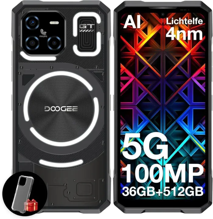 DOOGEE Blade GT Ultra 5G Rugged Smartphone with LED Light Effect, 36GB+512GB/2TB DDR5 Rugged Phone,4nm Dimensity D7300,6.72" FHD+120Hz, AI 100+32MP Android 14 Gaming Phones,Face & Finger ID/WIFI6 - Image 2