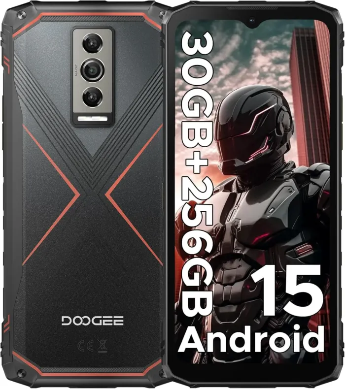 DOOGEE Blade10 Pro(2025) Android 15 Rugged Phone,10.7mm Ultra-Thin,30GB+256GB/TF 2TB,6.56”HD+90Hz Rugged Smartphone,5150mAh,50MP+8MP Camera,NFC/Widevine L1/Face ID/IP68/IP69K/3 Card Slot(Red) - Image 2