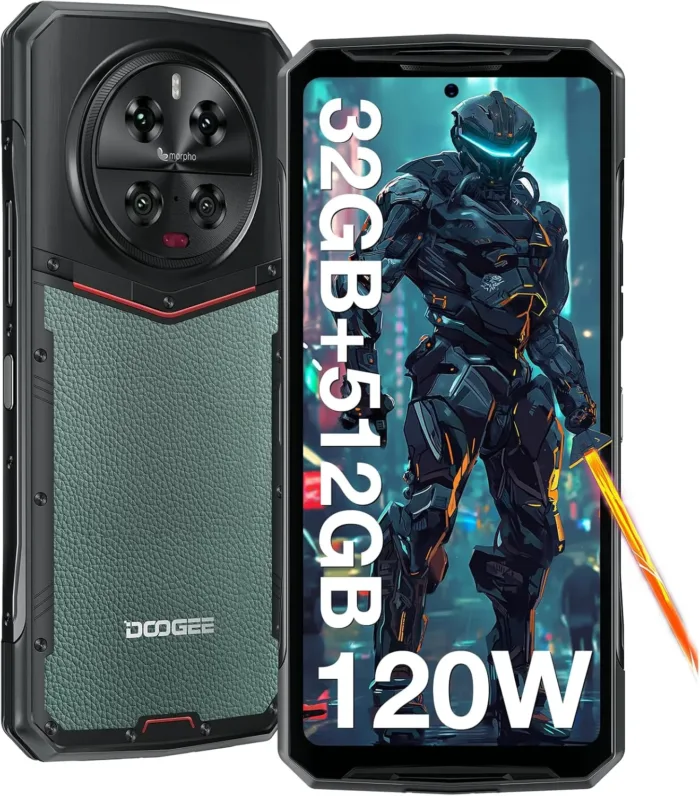 DOOGEE DK10 Rugged Smartphone 5G,32GB+512GB,120W Fast Charging,6.67”120Hz 2.5K AMOLED Display Rugged Phone,50MP+64MP+50MP,Octa Core Waterproof Phone,Fingerprint,NFC/OTG