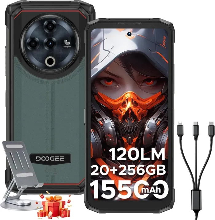 DOOGEE Fire 6 Power(2025) Rugged Smartphone,15500mAh/33W Fast,120LM Flashlight Rugged Phone, 256GB/TF 2TB,50MP,Android 14 Unlocked Phone with 3-in-1 Reverse Charging,6.56" HD+90Hz Phones,NFC/OTG - Image 2