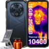 DOOGEE Fire 6 Rugged Smartphone, Thermal Imaging Camera, 10400mAh,16GB+256GB/TF 2TB Rugged Phone, 50MP AI Camera, 6.56" HD+IPS Unlocked Cell Phone, 3 Cards Slot/IP68/IP69K/Face Unlock/Fingerprint/OTG
