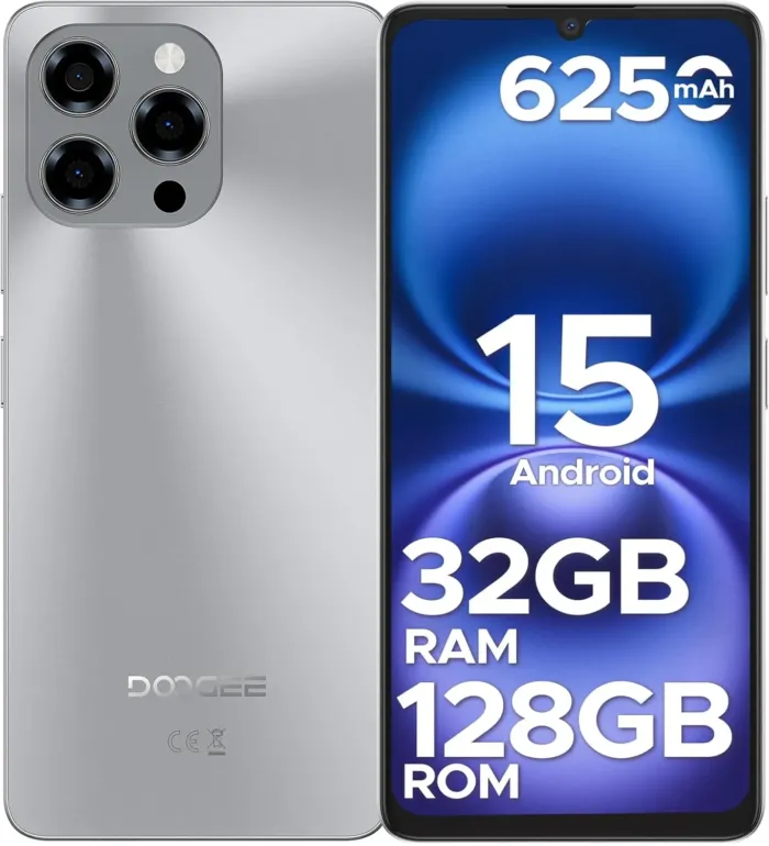 DOOGEE Note 58 Unlocked Cell Phone,Android 15 Smartphone with 32GB+128GB/2TB TF Expand,6250mAh Battery, 6.75"HD+ 90Hz Cellphone,4G Dual SIM Mobile Smart Phones, Widevine L1/NFC/OTG/Face Unlock,Natural - Image 2