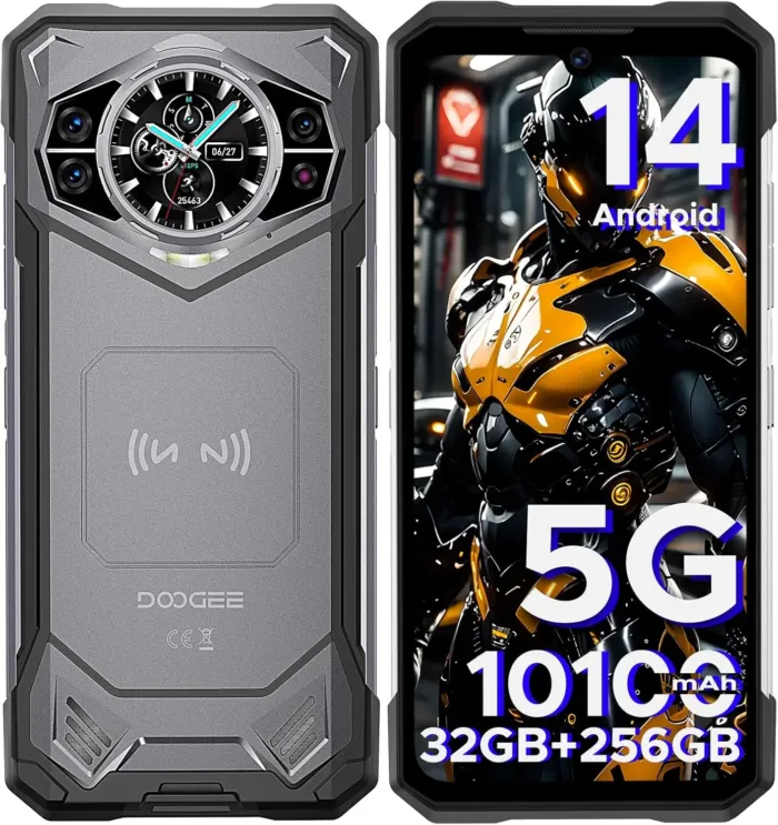 DOOGEE S200 5G Rugged Smartphone with 6.72” FHD+1.32" Dual Screen,10100mAh/33W Rugged Phone Unlocked,32 GB+256 GB Cell Phone, Android 14,100 MP Camera/Fingerprint ID/Face Unlock/NFC/GPS - Image 2