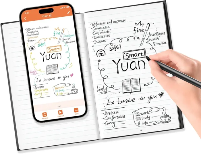 Digital Notebook with Smart Pen, Real-time Sync for Digitizing, Bluetooth Wireless Paper for Note-taking, Smart Writing Set Store Handwritten Notes Digitally, with Connected Notebook Notes App - Image 2
