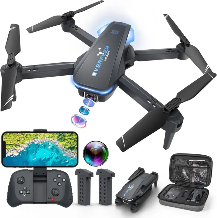 Drone with 1080P Camera for Beginners and Kids, Foldable Remote Control Quadcopter with Voice Control, Gestures Selfie, Altitude Hold, One Key Start, 3D Flips, 2 Batteries, Toy for Boys Girls - Image 2