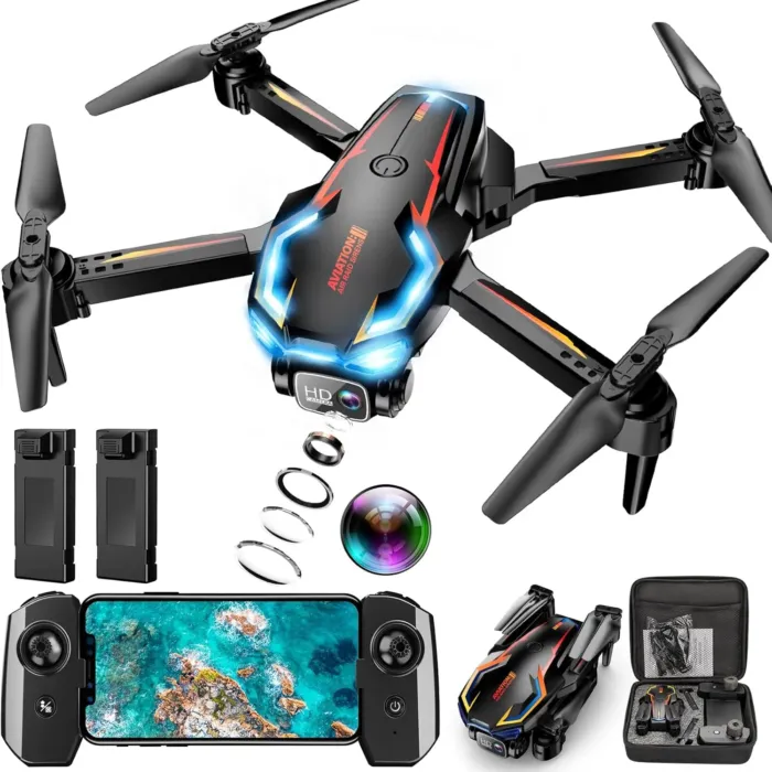 Drone with Camera for Adults, 2K HD FPV Drones with Upgrade Altitude Hold, One-Key Take Off/Landing, Speed Adjustment, Headless Mode, 2 Batteries, Toys Gifts for Teen Boys Girls, Beginner - Image 2