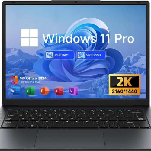 EYY Laptop Computer 16GB (8+8) RAM 512GB SSD, 14″ 2K Resolution 3:2 Notebook Display, Intel M3-8100Y Processor(up to 3.40 GHz), MS Office, Windows 11 Laptop with Keyboard, WiFi 5, BT 5, HDMI, Gray