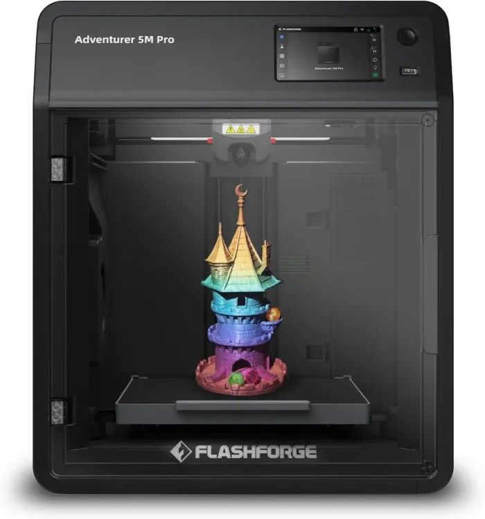 FLASHFORGE Adventurer 5M Pro 3D Printer with 1 Click Auto Printing System, 600mm/s High-Speed, Quick Detachable 280°C Nozzle, Core XY All-Metal Structure, Multi-Functional 220x220x220mm 3D Printer - Image 2