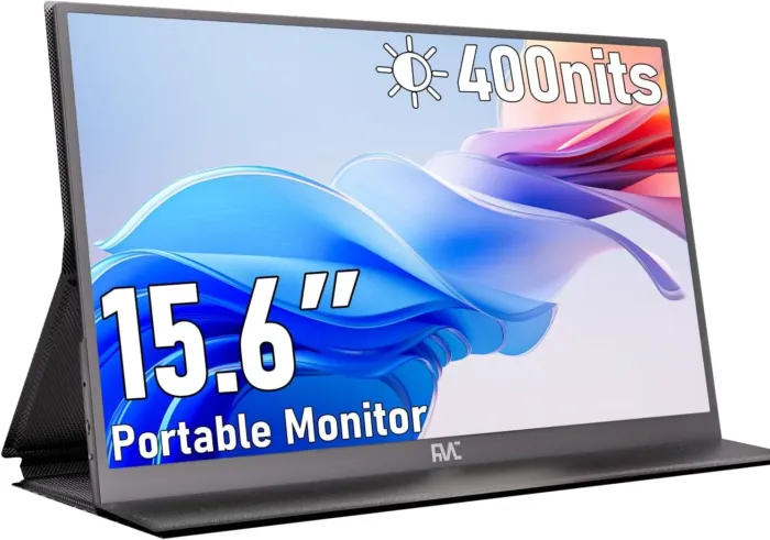 FMC 15.6 Inch 400 nits 1080P FHD Portable Monitor 60 Hz Ultra Slim Travel Monitor USB-C HDMI with Cover & Cables for Laptop PC MAC PS Xbox Switch Screen Extender - Image 2