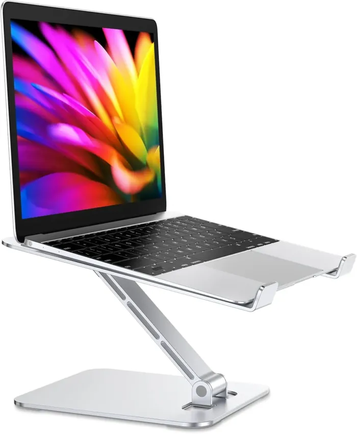 Foldable Laptop Stand, Height Adjustable Ergonomic Computer Stand for Desk, Aluminum Portable Laptop Riser Holder Mount Compatible with MacBook Pro Air, HP, Dell 10-16" - Image 2