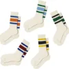 Fun Novelty Striped Retro Crew Socks For Women Sporty Calf Casual Cotton Socks Women