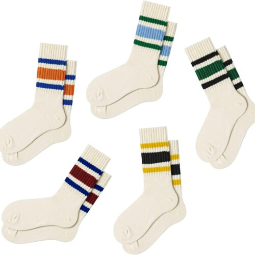 Fun Novelty Striped Retro Crew Socks For Women Sporty Calf Casual Cotton Socks Women