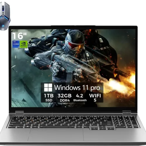 Gaming Laptop Computer, 16” FHD 60Hz Display, Core i7-8750H/GeForce GTX1050(6C/12T, Up to4.1Ghz), Business Laptop 32GB DDR4 RAM, 1TB PCIe3.0 SSD/HDMI/Webcam/Backlit Keyboard/Wi-Fi 5/Win11 Pro