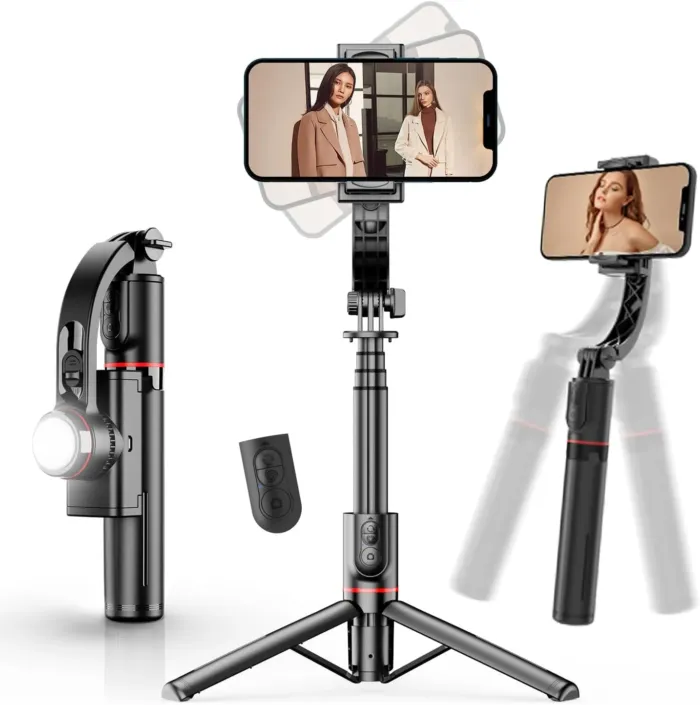 Gimbal Stabilizer for Smartphone, Phone Gimbal with Remote 1-Axis Auto Balance Selfie Stick Phone Stabilizer for Video Recording Group Selfies Live Streaming Compatible with iPhone/Android - Image 2