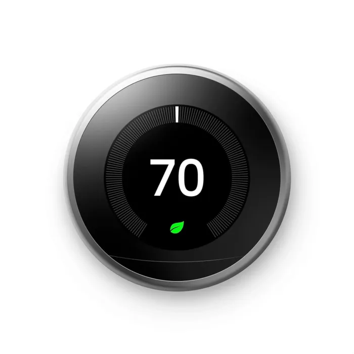 Google Nest Learning Thermostat - 3rd Gen (2015) - Programmable Smart Thermostat for Home - Works with Alexa - Stainless Steel - Image 2
