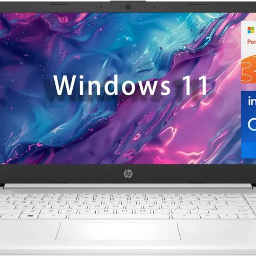 HP 14″ HD Student Business Laptop, Intel Quad-Core N4120, 16GB RAM, 384GB Storage, (128GB eMMC+256GB SD Card), 1 Year Office 365, Slim Design, Webcam, HDMI, Bluetooth, WiFi, Win 11 S, Silver