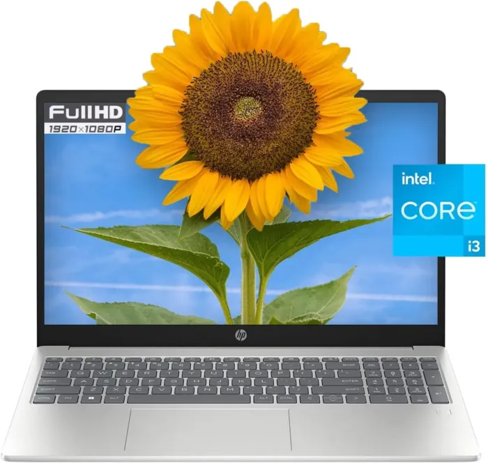 HP 15.6 inch FHD Laptop, Intel Core i3-N305, 8GB RAM, 256GB SSD, Intel UHD Graphics, Fingerprint, USB Type-C, HDMI, Wi-Fi 6, Bluetooth 5.3, Windows 11 Home, Natural Silver, EAT 64GB USB Flash Drive - Image 2