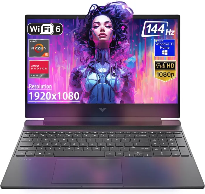 HP Victus 15.6" FHD 144Hz Gaming Laptop, AMD Ryzen 5-7535HS, AMD Radeon RX 6550M (Beats RTX 2050), Backlit Keyboard, Windows 11 Home, w/Cloth (32GB RAM |1TB PCIe SSD) - Image 2
