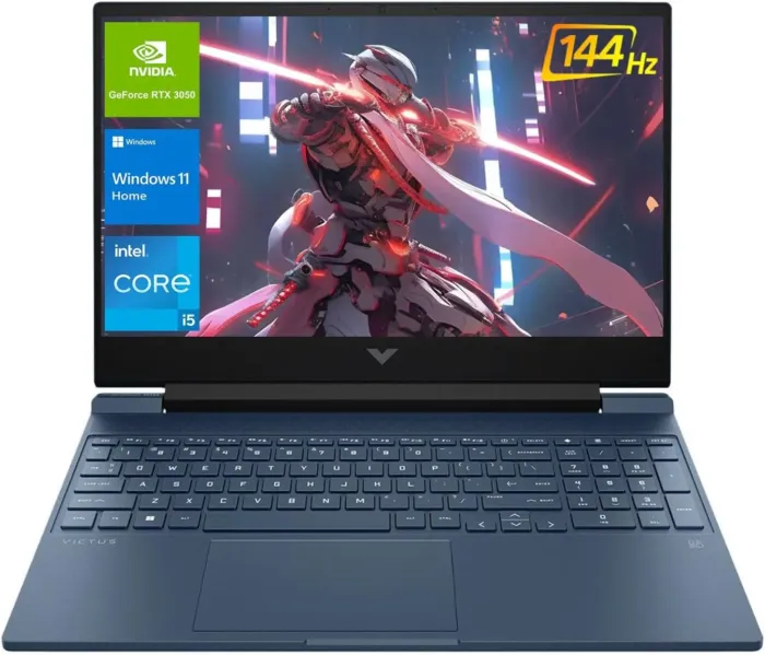 HP Victus 15.6 i5 Gaming Laptop, 15.6" FHD 1920*1080 144Hz, Intel Core i5-12450H, NVIDIA GeForce RTX 3050, 32GB RAM, 1TB SSD, Backlit KB, Touchpad, SD Card Reader, Webcam, HDMI, Wi-Fi 6, W11 H, Blue - Image 2