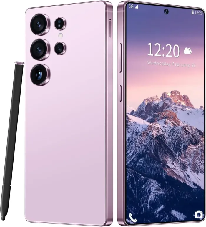 Huness I25 Ultra Unlocked Cell Phone,Built in Pen,12+512GB Unlocked Phone, Android 14 Battery 7000mAh 6.99" HD Screen Smartphone, 5G/Face ID/Fingerprint Lock/Dual SIM/GPS (Purple) - Image 2