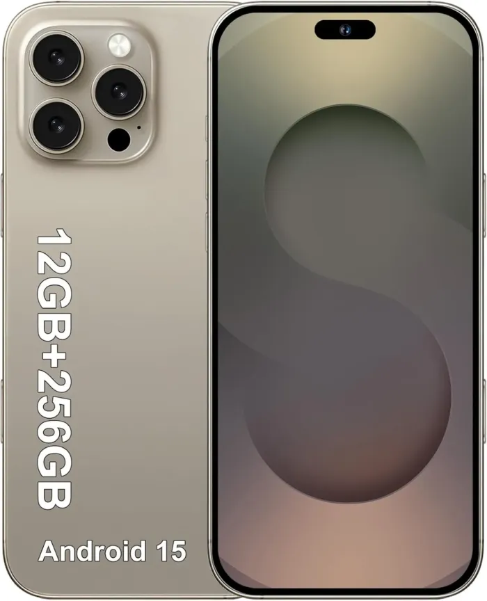 I17 Pro Max Smartphone Unlocked 5G,Android 15 Cell Phone 12GB+256GB/1TB Expandable,6.8 Inch Screen 7800mAh Battery 108MP Camera Dual SIM Phone NFC/GPS/Face ID/Fingerprint Unlock - Image 2