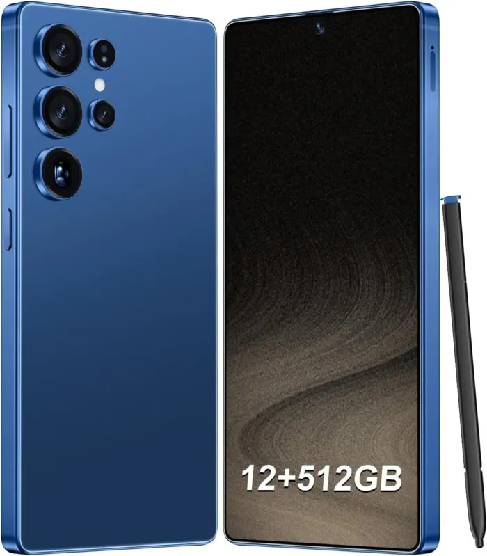 I25 Ultra Unlocked Smartphone,12+512GB Unlocked Phone,Snapdragon 8 Gen3, 6.9" HD+ Display,Built in Pen,7000mAh Dual Speakers 5G/Face ID/Fingerprint Lock/Dual SIM/GPS (Blue) - Image 2