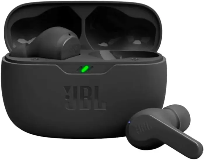 JBL Vibe Beam - True Wireless JBL Deep Bass Sound Earbuds, Bluetooth 5.2, Water & Dust Resistant, Hands-free call with VoiceAware, Up to 32 hours of battery life (Black) - Image 2