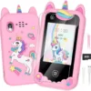 Kids Smart Phone for Girls Ages 3-8, Toy Cell Phone for Kids, Christmas Birthday Gifts for Girls, Toddler Learning Toy Phone with Touchscreen, Dual Camera, Game, Music, Story, 8GB SD Card(Pink)