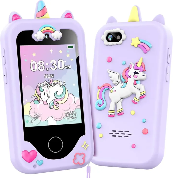 Kids Smart Phone for Girls, Christmas Birthday Gifts for Girls Age 3-10 Kids Toys Cell Phone, 2.8" Touchscreen Toddler Learning Play Toy Phone with Dual Camera, Game, Music Player, 8GB Card Purple - Image 2