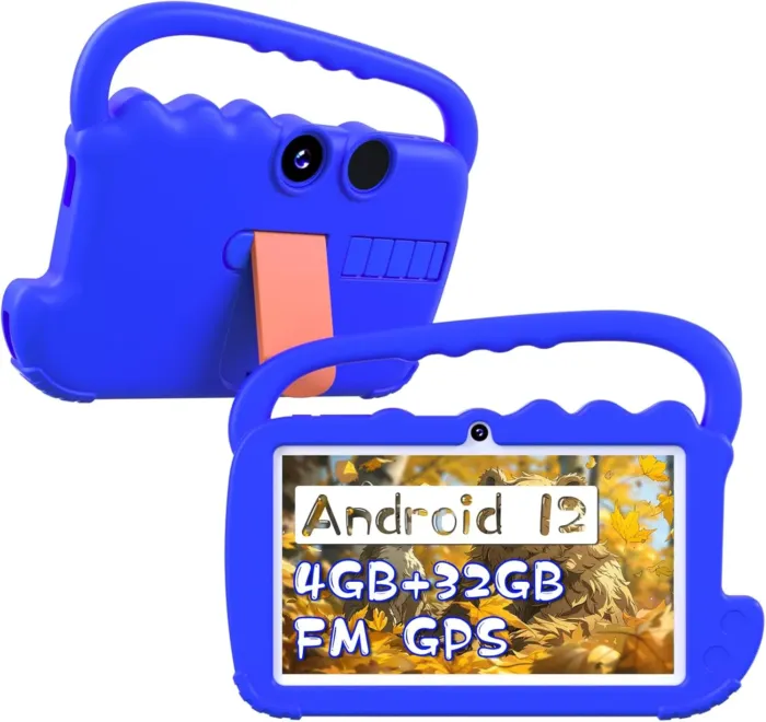 Kids Tablet, 7inch 4 GB RAM | Android 12 | 32GB ROM | Bluetooth, IPS Screen, Parental Control, Dual Camera, Shockproof Case | Educational, Games, Blue Case - Image 2