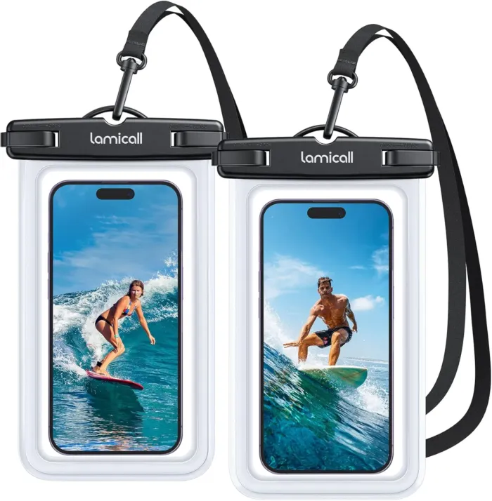 Lamicall Waterproof Phone Pouch Case - [2 Pack][Easy Lock & Heavy Duty] IPX8 Water Proof Cell Phone Dry Bag for Beach, Protector for iPhone 16 15 14 13 12 11 Pro Max Plus XS XR, Galaxy S24 S23, 4-7" - Image 2