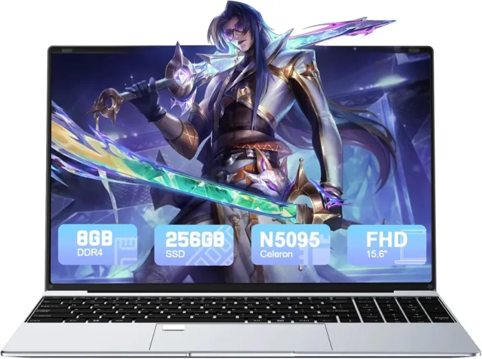 Laptop 15.6 inch Win 11 Laptop Computer, 8GB RAM 256GB SSD, in-tel Celeron N5095 Quad-Core Processor(Up to 2.9 GHz), 1080P Full HD Display, Backlit Keyboard, Fingerprint,USB3.0,Mini HDMI - Image 2