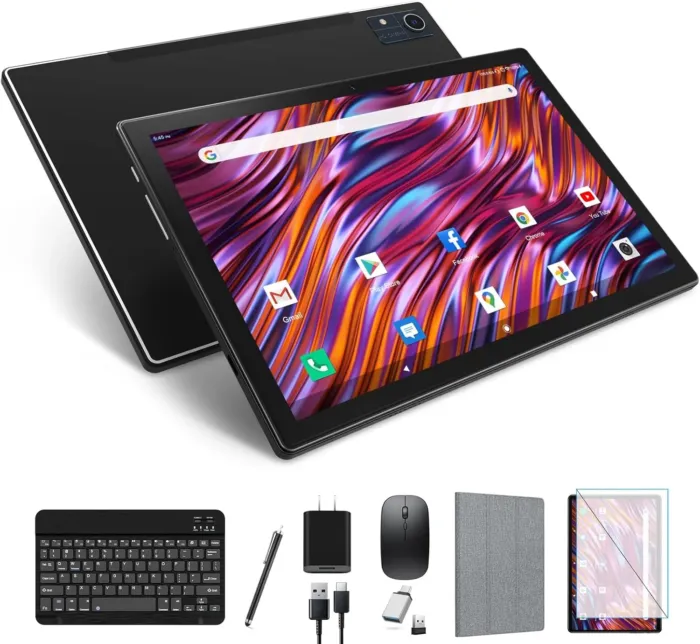 Latest 2025 Android 13 Tablet, 128GB+16(8+8 Expand)GB/512GB Expandable, Octa-Core Tablet with 5G WiFi, 8000mAh Battery, 10.1 inch Tableta with 21MP Camera, Tableta with Keyboard, Bluetooth,Mouse, Case - Image 2