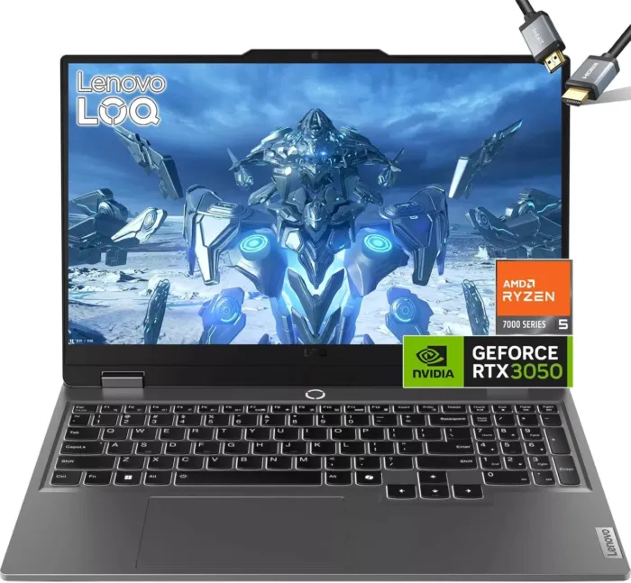 Lenovo LOQ Gaming Laptop 2024 - AMD Ryzen 5 7235HS Beat i5-11320H - 15.6" FHD IPS Display 144Hz -NVIDIA GeForce RTX 3050-44GB RAM - 1TB PCIe SSD -Backlit Keyboard -Windows 11 -G-SYNC -HDMI Cable - Image 2