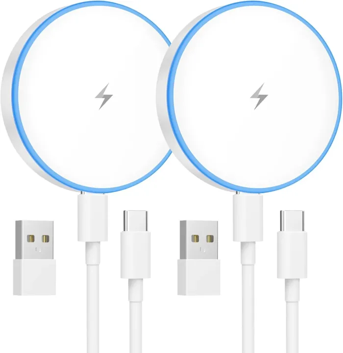 MagSafe Charger 2 Pack 15W Magnetic Wireless Charger Fast Charging Pad Compatible with iPhone 16/15/14/13/12 Series & AirPods 3/2/Pro Magnetic MagSafe Charging Pad with Dual Ports - Image 2