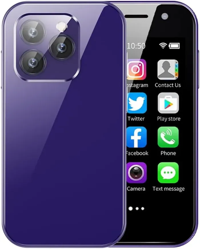 Mini 4G Smartphone Unlocked, 3.0 Inch Dual Sim Quad Core Mini Phone Premium Child Phone Small Smartphone Student Pocket Cellphone, 3+32GB (Purple) - Image 2