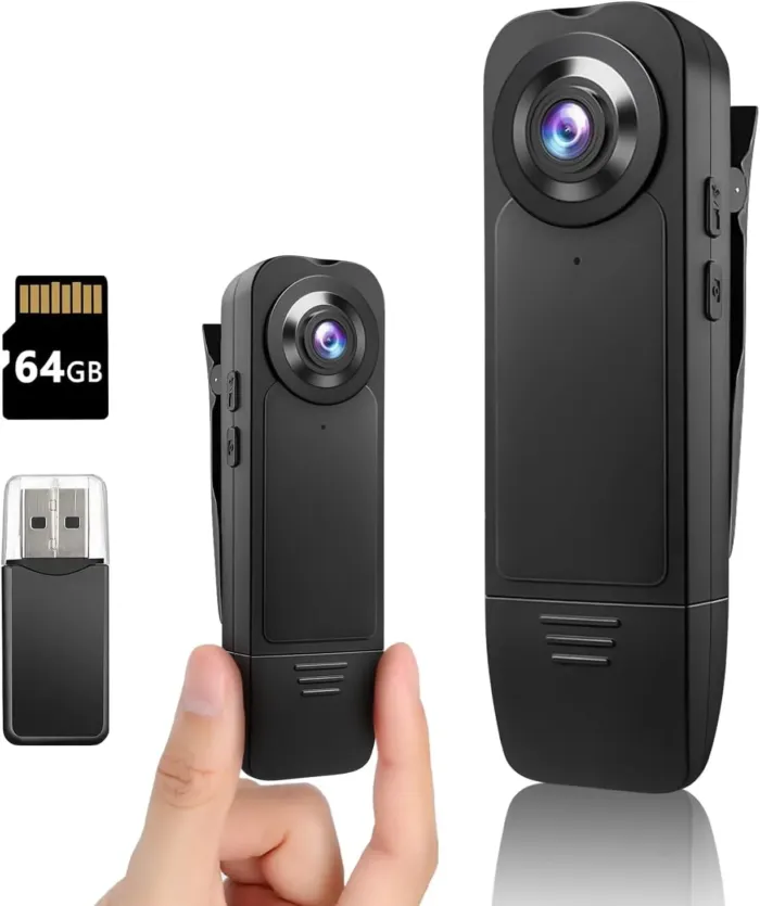 Mini Body Camera 1080P Police Body Camera with Memory Card,Body Worn Cam,Premium Portable,Wearable Patrol Video Recording Camcorder for Security,Work Records,Guard (64GB) - Image 2