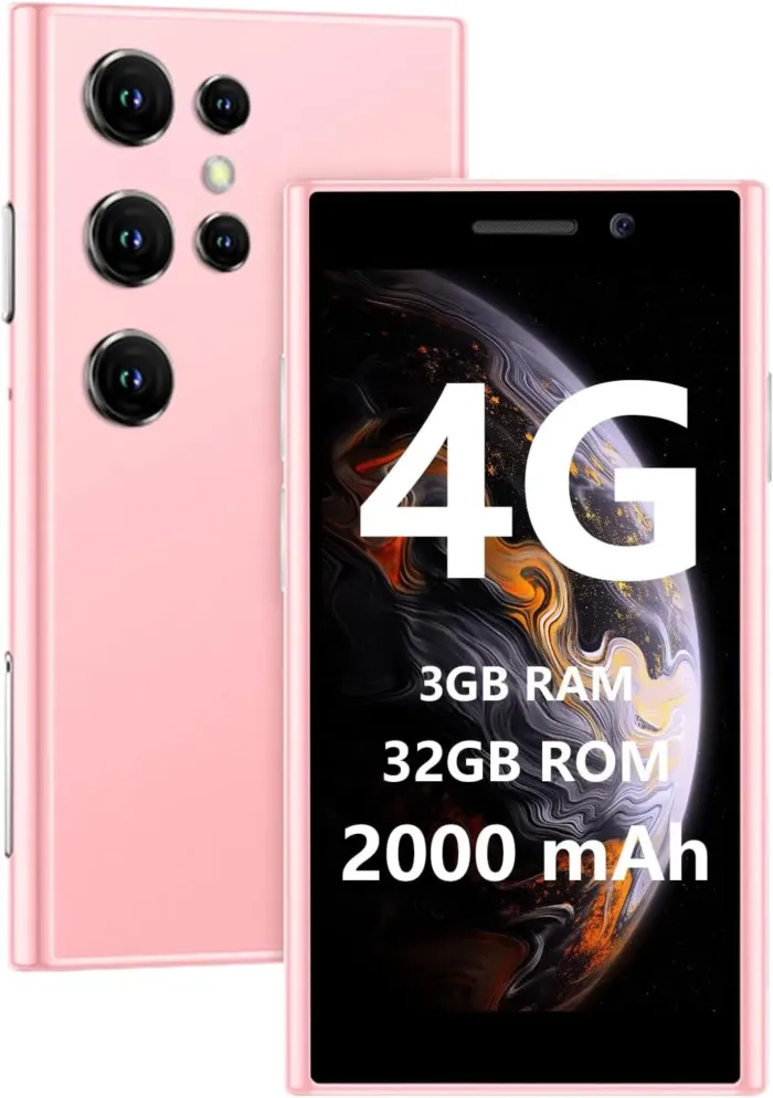 Mini Phone 4G Unlocked Small Smartphone with 3GB+32GB, 3.0" HD Touch Screen,2000mAh Battery,Pocket Cellphone, Mini Phone for Kids, Best Gift for Kids- Pink - Image 2