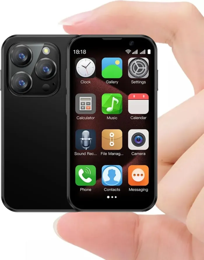 Mini Phone, Unlocked Mini Smartphone for Kids, 3.0" HD Touch Screen Android 8.1 Phones, Quad Core/Dual SIM/2600mAh Battery/2G+16G/GPS/Face lD Student Pocket 4G Cell Phone- Black - Image 2