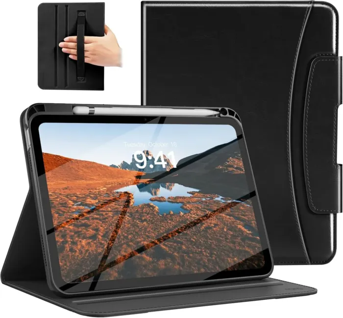 MoKo for New iPad (A16) 11th Generation Case 11-inch 2025, iPad 10th Generation Case 10.9" 2022 with Pencil Holder & Pocket, Premium Leather Folio Stand Cover, Multiple Viewing Angles, Black - Image 2