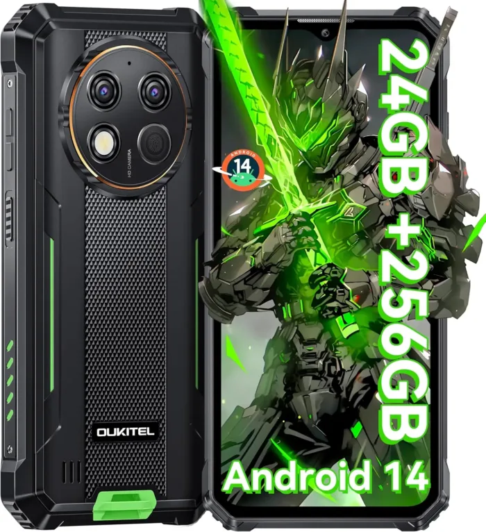 OUKITEL G1 Rugged Smartphone Unlocked - 24+256GB/1TB Android 14 Rugged Cellphones, 6.52” HD Display IP68/IP69K 10600mAh Battery 48MP Rear Camera Waterproof Phone, Fingerprint/Dual Sim/NFC 2025 - Image 2