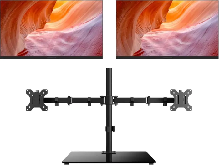 Packard Bell airFrame Dual Monitor Workstation – Two 21.5" Full HD Screens, VESA Mount, 1920x1080, 75Hz, Tilt Adjustable, HDMI/VGA, Slim Bezel – Ideal for Home, Office, Productivity & Light Gaming - Image 2