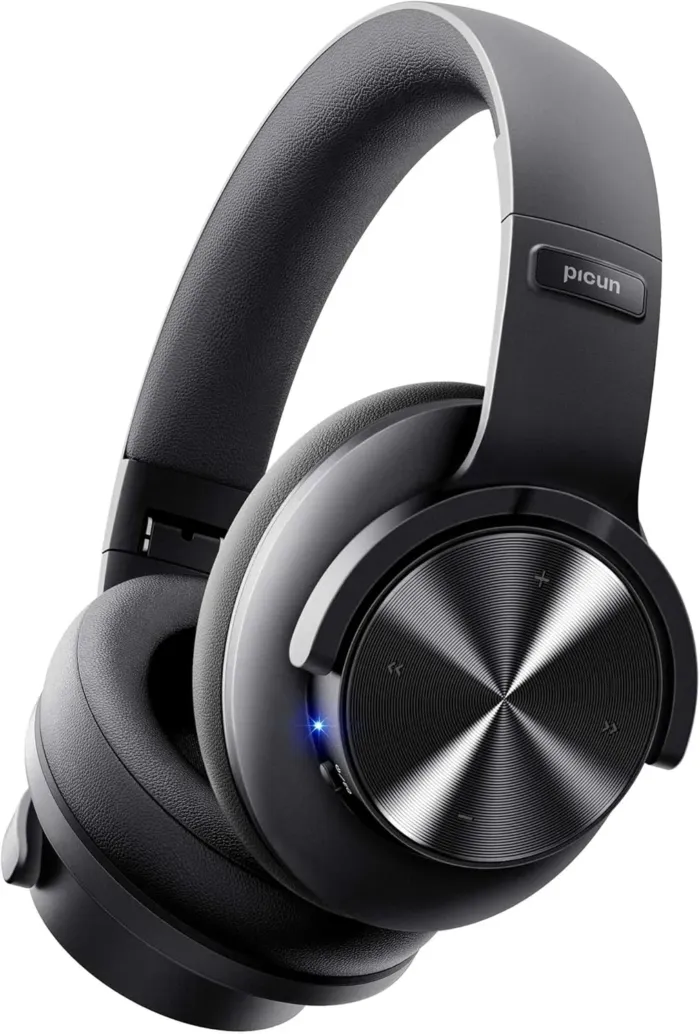 Picun B8 Bluetooth Headphones, 120H Playtime Headphone Wireless Bluetooth with 3 EQ Modes, Low Latency, Hands-Free Calls, Over Ear Headphones for Travel Home Office Cellphone PC Black - Image 2