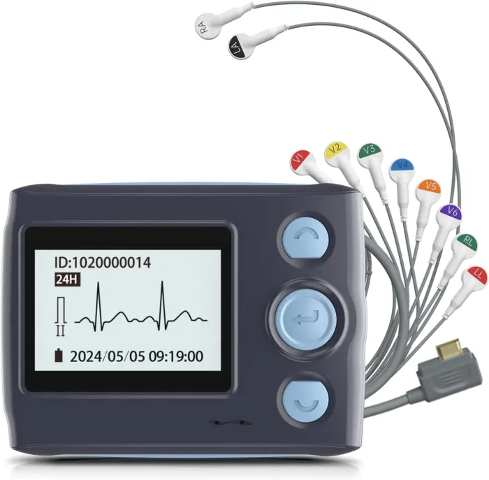 Portable 12-Lead Heart Monitor with AI Analysis for Home Use, 24 Hours Recording, Stand-Alone Machine with LCD Screen, Software Compatible with Mac & Windows, TH12 - Image 2