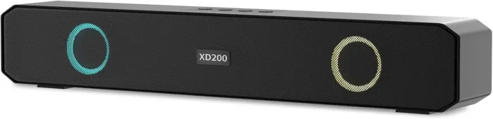 Portable Wireless Speaker Home Bluetooth Sound Bar with Multi-Color Flashing Lights Compatible for PC, Laptop, Smartphones (Black) - Image 2