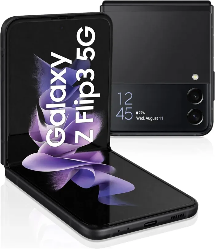 SAMSUNG Galaxy Z Flip3 5G (128GB, 8GB) 6.7" AMOLED, Snapdragon 888, Android 14, 5G Volte (Fully Unlocked for AT&T, Verizon, T-Mobile, Global) F711U (Fast Wireless Charger Bundle, Phantom Black) - Image 2