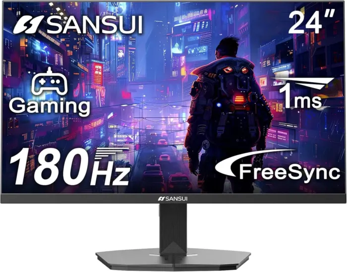 SANSUI 24 Inch Gaming Monitor 180Hz, DP 1.4 & HDMI 2.0 Ports High Refresh Rate Computer Monitor, Racing FPS RTS Modes, 1ms Response Time 110% sRGB (ES-G24F4, HDMI Cable Included) - Image 2